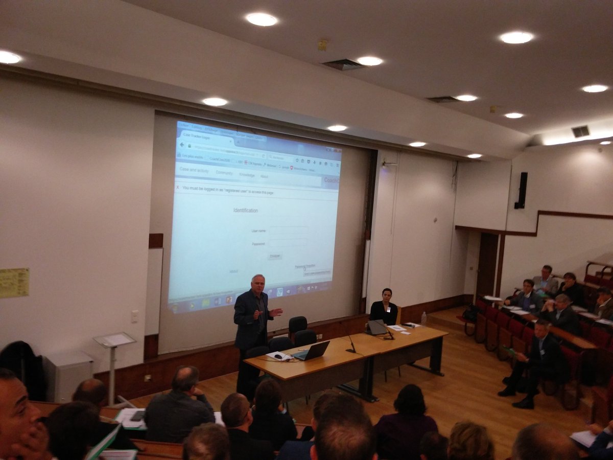 nesofsky's tweet photo. 2nd day at #coachcom2015 in the beautiful Braga. Christoph Meier & @Camille_Moran present #matchingtool @H2020SME https://t.co/shD6d10qxA
