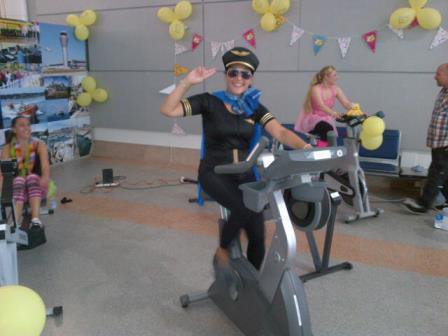 JERairport's tweet photo. @BBCCiN @BBCJersey - Captain Le Tiec swaps her usual mode of transport 2day 4 something little bit more energetic . https://t.co/8M4QOPVH1U