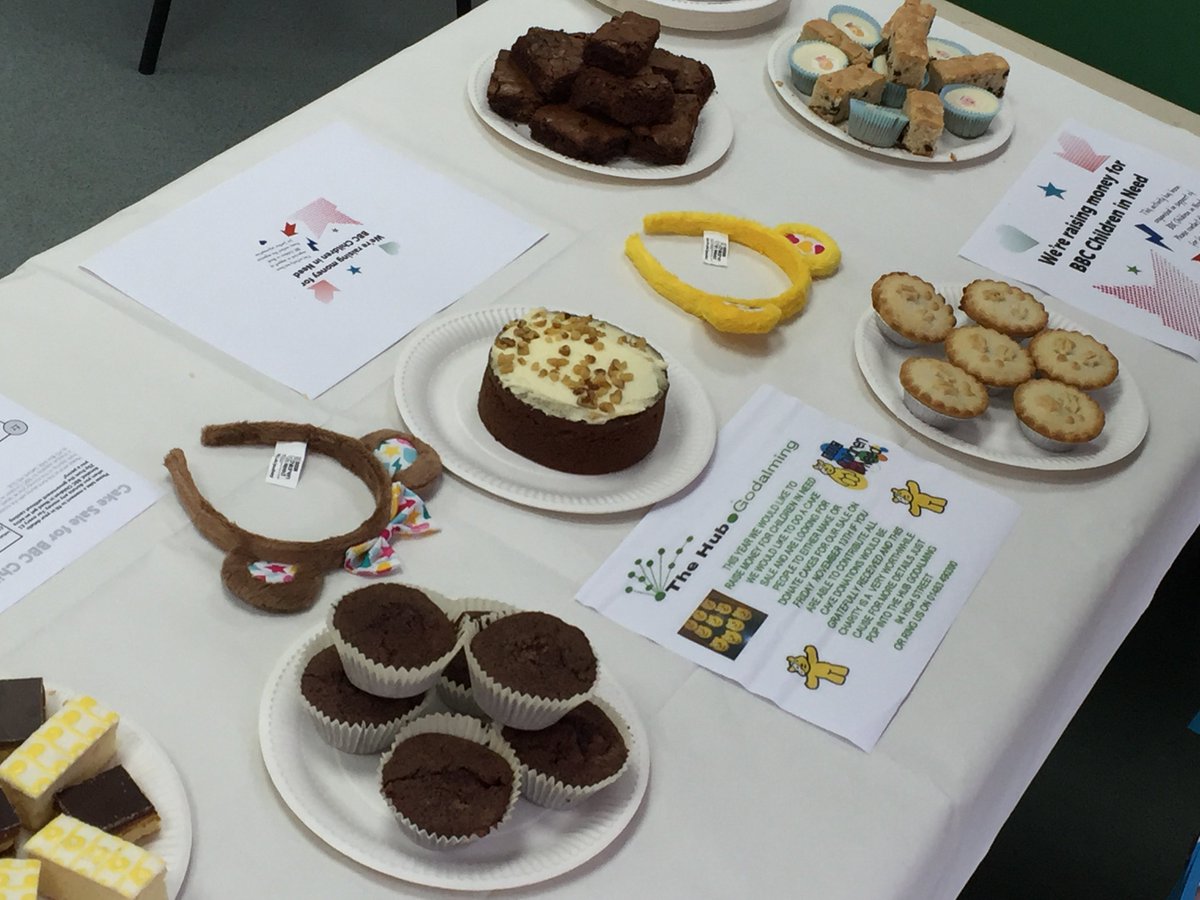 hubgodalming's tweet image. Hub Godalming has a cake sale for Children in Need all day today so pop in
