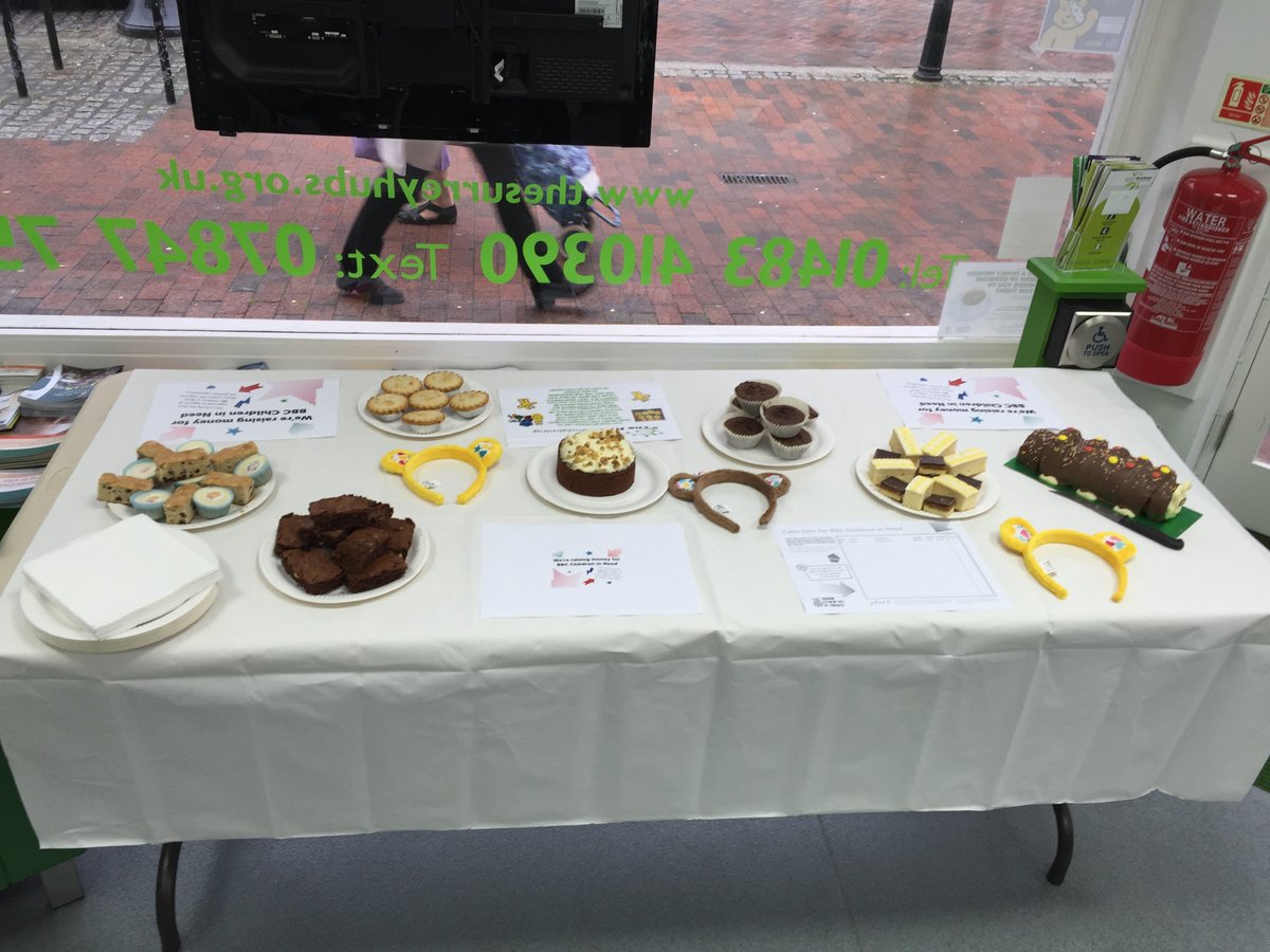 hubgodalming's tweet image. Hub Godalming has a cake sale for Children in Need all day today so pop in