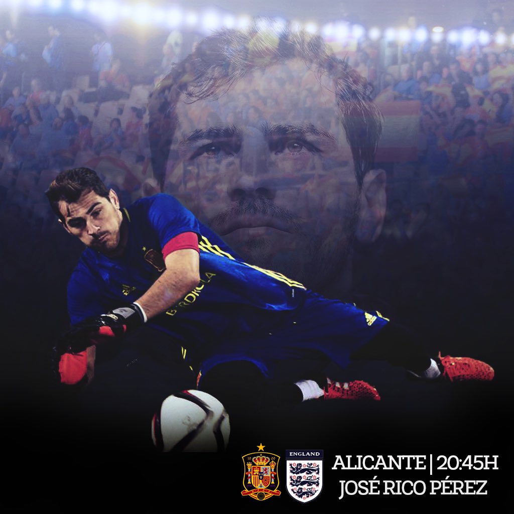 IkerCasillas's tweet photo. Hoy partidazo en el #RicoPerez #Alicante

@SeFutbol 🇪🇸 - @england 

⚽️😃 https://t.co/TjkgPfEoJW