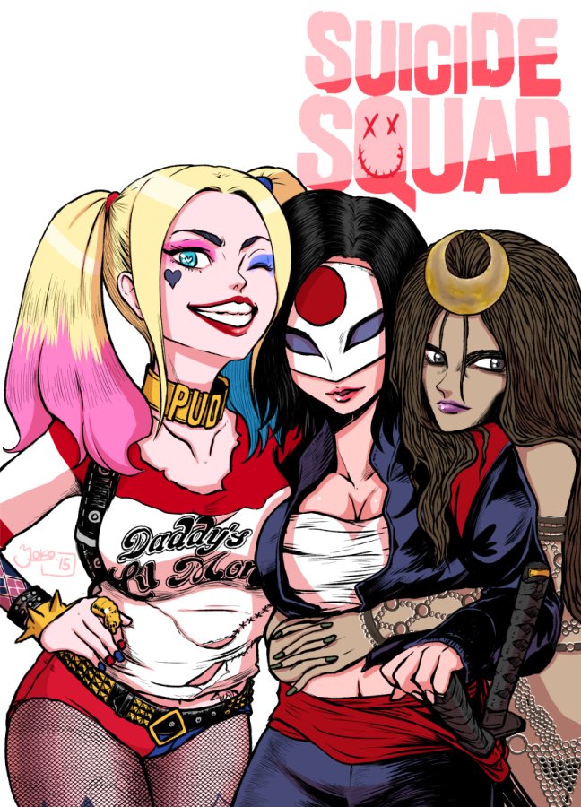 よこ 映画版スーサイド スクワッドガールズ落描き Suicidesquad Harleyquinn Katana Enchantress T Co Ji92wizuoa