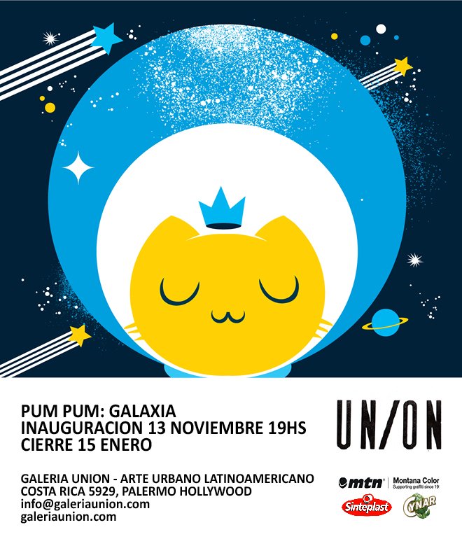 Esta noche! <a href="/_pumpum/">PUM ⚓ PUM</a> inaugura su nueva muestra 'Galaxia' en <a href="/galeriaunion/">galeriaunion</a>  on.fb.me/1QzVRxG