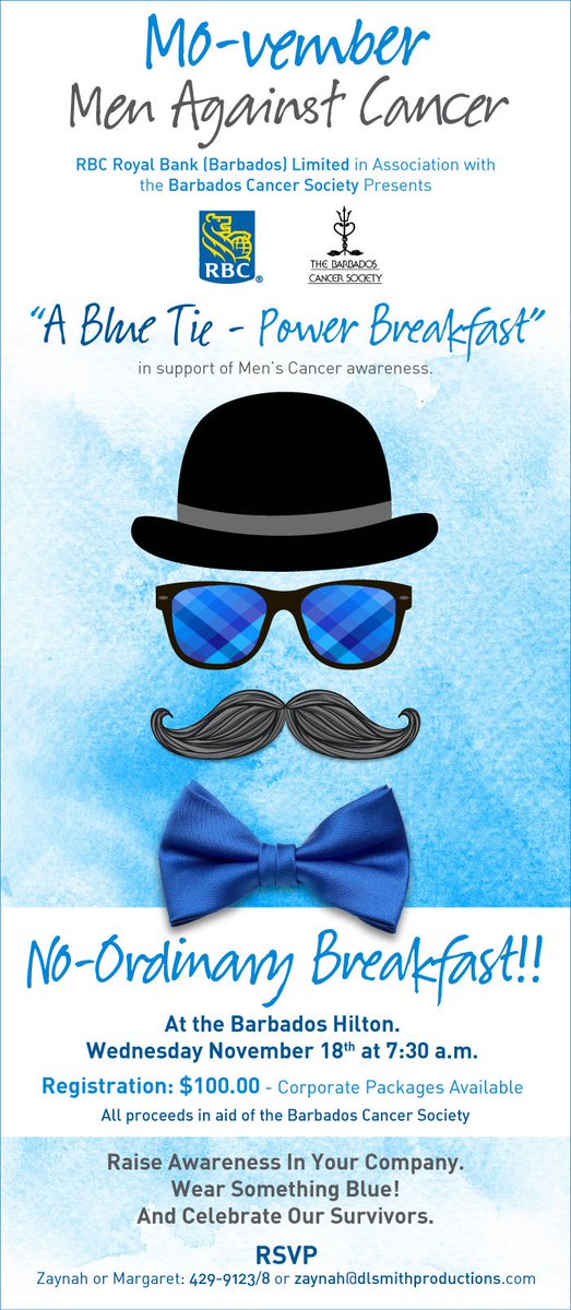 bcsmovember's tweet photo. Support the Barbados Cancer Society! #GoBlue #BCSMovember #ProstateCancer #Awareness @BizBarbados @BHTA @JCIBarbados https://t.co/DACaH2fyVB
