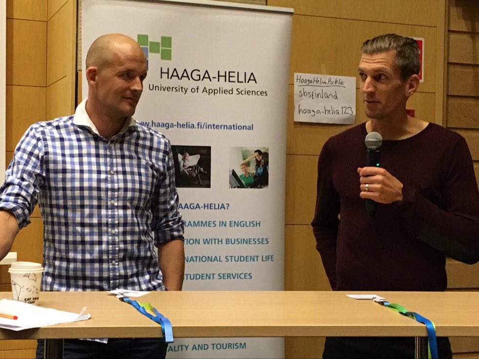 AilaBlondi's tweet image. Footballer Petri Pasanen and Finland&apos;s greatest tennis star Jarkko Nieminen visiting #FOSM2015