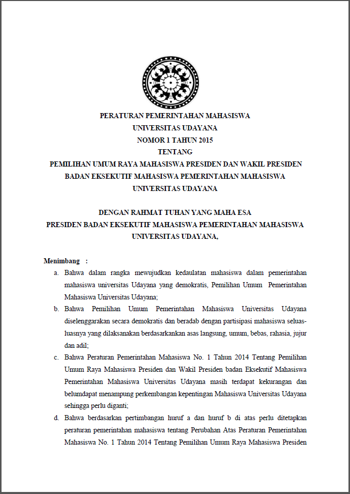 DPM_UDAYANA's tweet photo. Peraturan PM Univ Udayana Tentang Pemira Mahasiswa Presiden dan Wakil Presiden BEM PM UNUD.
https://t.co/4Ww7sMN9OJ https://t.co/s7ymaE9zrU