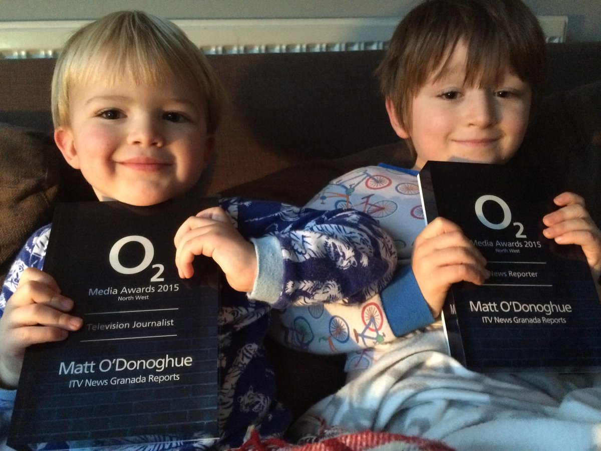 MattODigs's tweet photo. My boys are so proud!!! #o2mediaawards2015  Television Journalist - News Reporter of the Year @granadareports https://t.co/DWCfLdRXwU