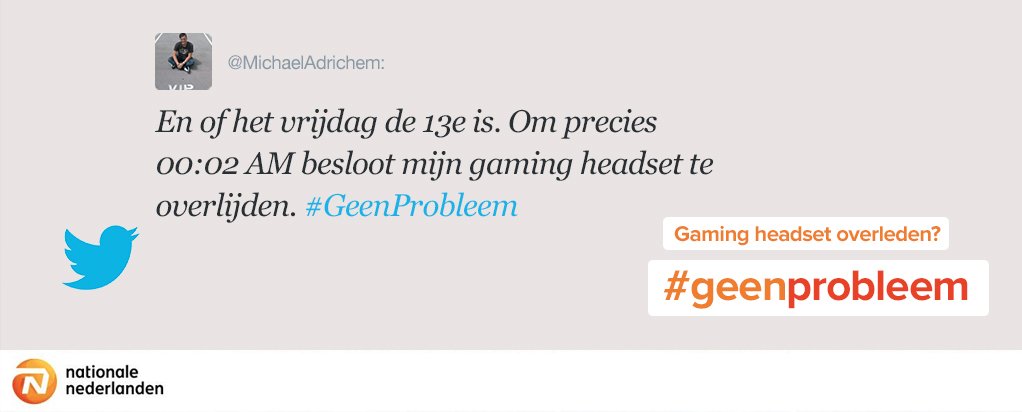 Voor <a href="/michaeladrichem/">Michael van Adrichem</a> #geenprobleem meer, bekijk hier hoe we hem geholpen hebben: r538.nl/KenuoW