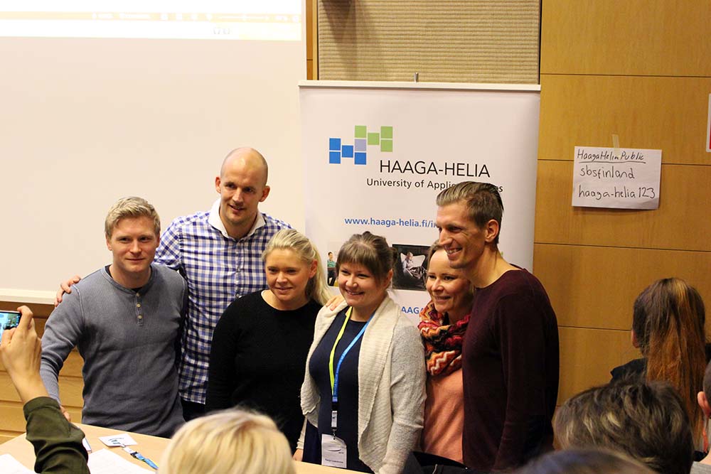 HAAGAHELIAamk's tweet image. What a start for the day! Thank you Jarkko, Petri and @NurmiVili Have a great weekend! #FOSM2015 #HaagaHelia