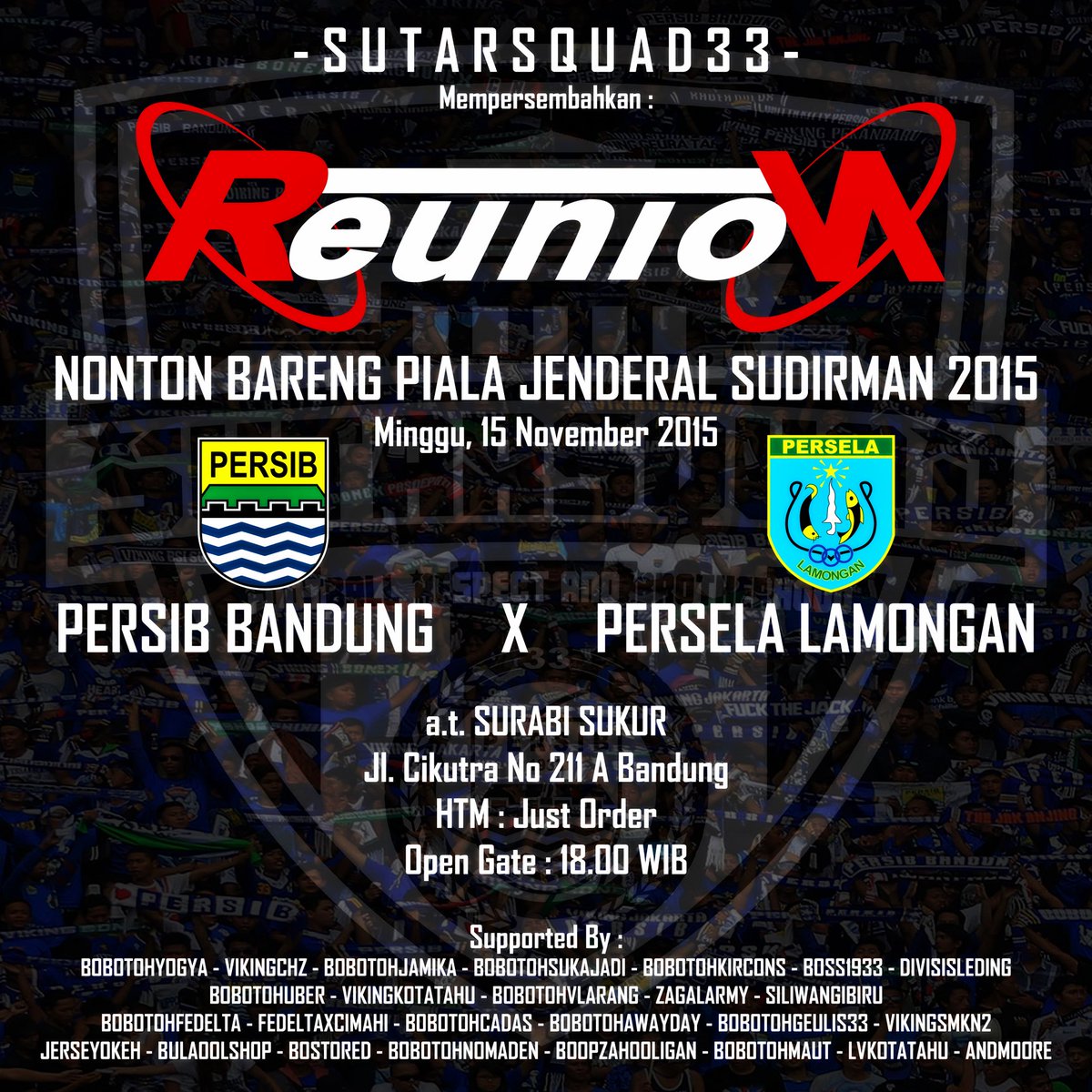 Yu merapat ... Nonton bareng PERSIB sambil reuni ;) di <a href="/SurabiSukur/">AA REMBOW | Peternak Kambing & Domba</a> diantos yess ka sadayana #KabehDulur