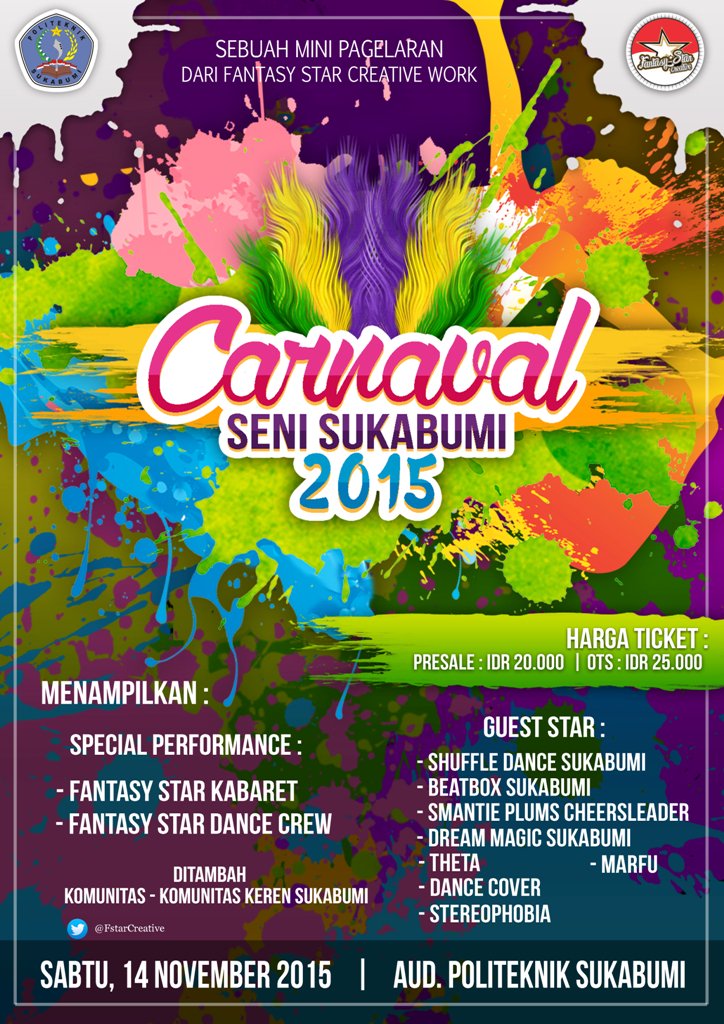Carnaval Seni Sukabumi at Auditorium Politeknik Sukabumi 14/11/15 Pukul 12.00 &amp; 15.00 #CSS #FStar <a href="/skbm_drummer/">Sukabumi Drummer</a>