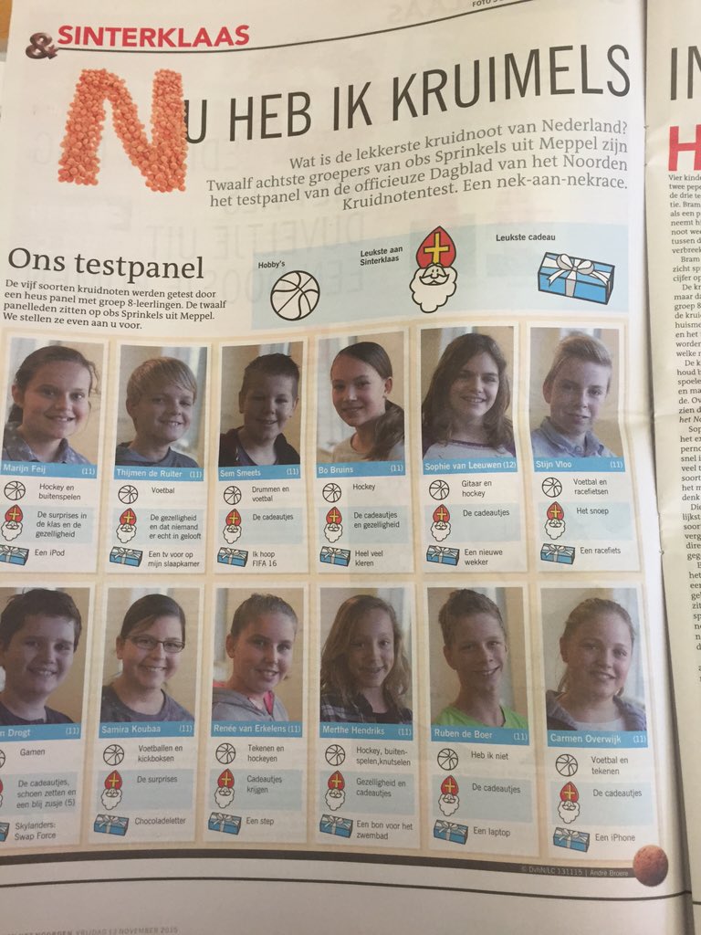 MeppelerHV's tweet photo. Wat leuk! 5 van onze hockeymeiden in het kruidnoten testpanel van @dvhn_nl @obsSprinkels @sintinmeppel https://t.co/GDU5MQC1El