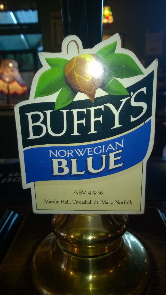 tim43wood's tweet photo. @jubilee_the Back on the bar @buffysbrewery #nowegianblue https://t.co/GHs1FPFX56