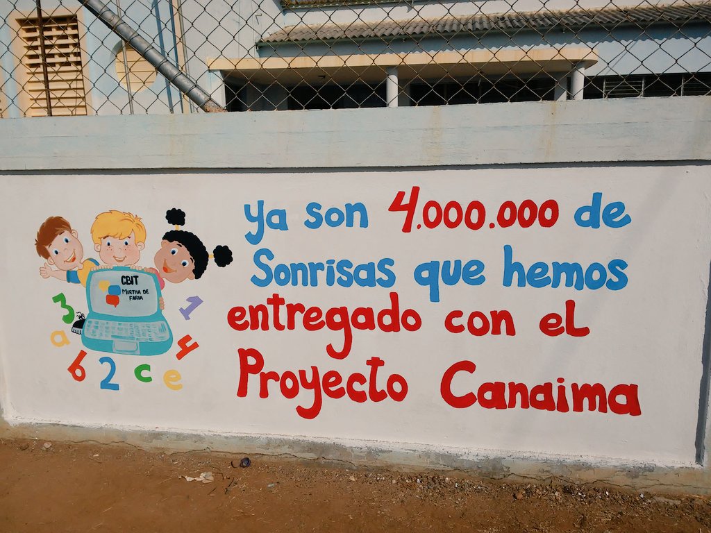 CBITMirthaFaria's tweet photo. Muralazo #4MillonesDeCanaimas @cbitmunmauroa @Fundabit_Falcon https://t.co/CW7CfZrWkS
