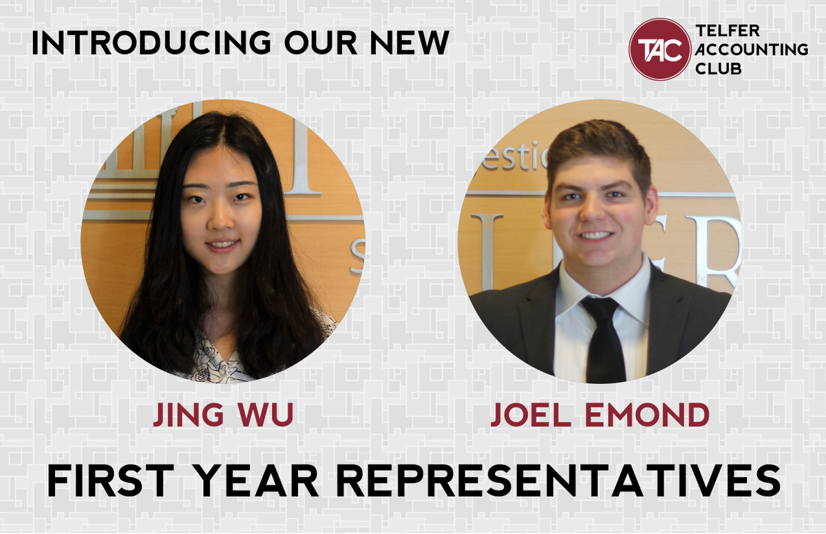 Telfer_AC's tweet photo. Happy Friday! We are proud to announce our new First Year Representatives: Joel Emond and Jing Wu. https://t.co/wpE1RzaIWZ