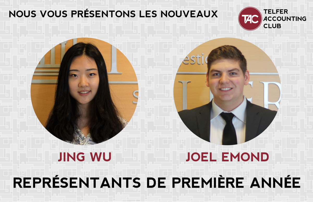 Telfer_AC's tweet photo. Happy Friday! We are proud to announce our new First Year Representatives: Joel Emond and Jing Wu. https://t.co/wpE1RzaIWZ