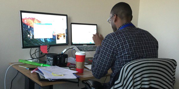 AtlanticBay's tweet photo. The man behind @AbmgCareers #social. Fueled by @Starbucks. #sneakattack #GOTEM #officespy #AtlanticBay https://t.co/xkxJWdg2cp