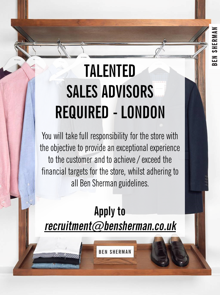 BenShermanJobs's tweet photo. @BenSherman1963 are hiring for Sales Advisors in London - Apply with a CV to recruitment@bensherman.co.uk https://t.co/KtsOXuBrLZ