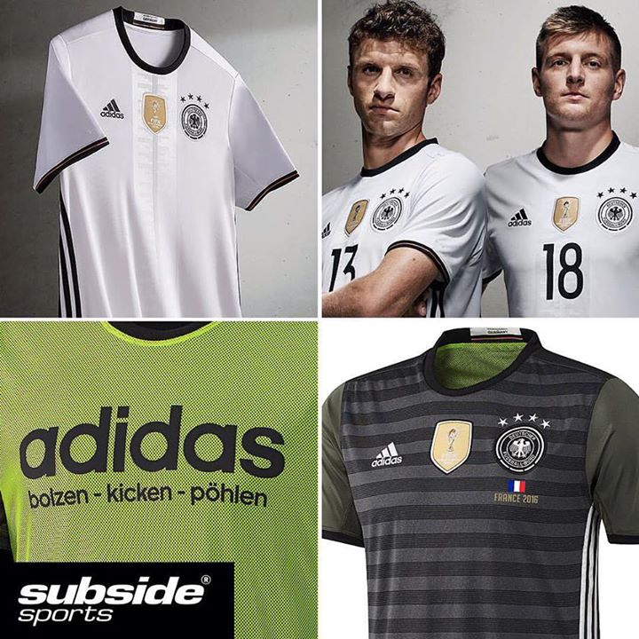 subsidesports's tweet photo. Introducing the new Germany Home &amp; Away Shirts @subsidesports #subsidesports #euro2016 https://t.co/9sgXSQjUup https://t.co/NPYWTz5ohL