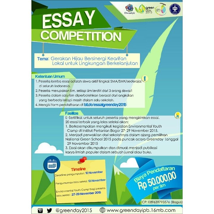Hallo adek2 ☺
TONIGHT Pengumuman Essay Competition!
Are you ready??
<a href="/Smanaga/">SMAN 3 Magelang</a> <a href="/SMAN8BOGOR/">SMAN 8 BOGOR</a> @SMAN1Cjr <a href="/SMAN9_MALANG/">SMA Negeri 9 Malang</a>