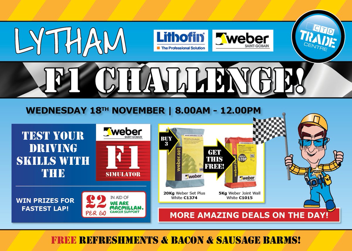 CTDTrade's tweet photo. Get down to CTD Lytham on the 18th of November for FREE refreshments, bacon & sausage barms! #ctdtrade https://t.co/VCD5pfjiPC