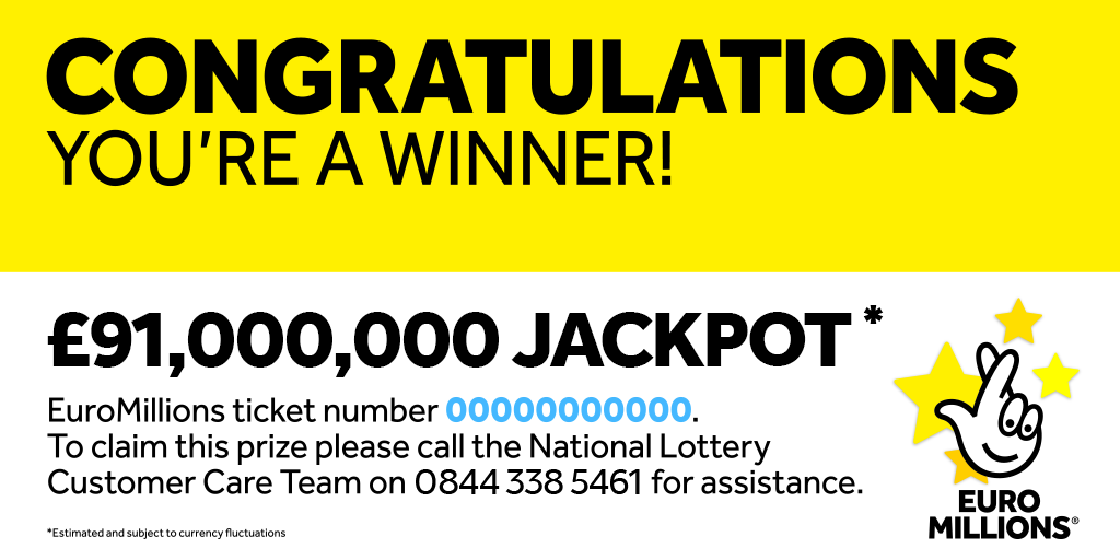 TNLUK's tweet photo. RT if you'd like to see this £91million #EuroMillions notification land in your @TNLUK account this evening #Believe https://t.co/1IlQr8xxKw