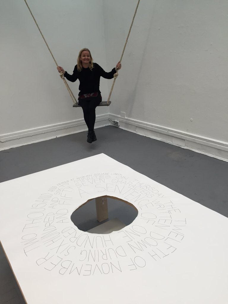 SladeSchool's tweet photo. Anita Seppa swinging at @AgainstDelivery #AndreAlves #EvelinBrosi #thisisnotaconference https://t.co/jRSl3G6Q38