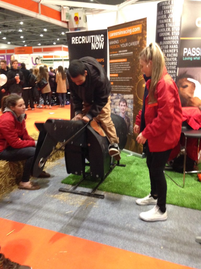 Our students from @BRSNewmarket changing roles today! Teaching others how to ride at @SkillsLondon