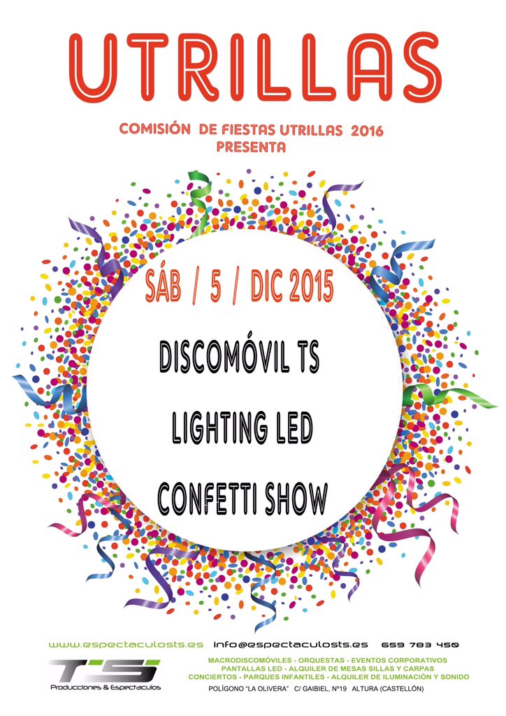TSaudiovisuales's tweet photo. sáb5️⃣dic➖UTRILLAS➖🔊SE VA A LIAR‼️🙌🏻.  #DISCOMOVILTS #LIGHTINGLED #CONFETTISHOW  #utrillas #fiesta #espectaculosts https://t.co/iAxk1pz6Ir