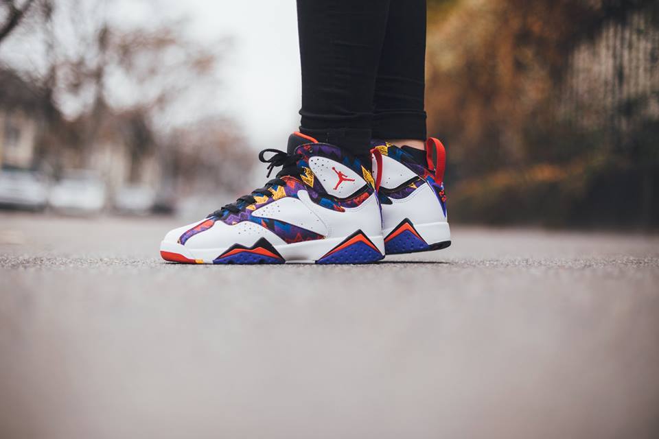 jordan 7 sweater on feet