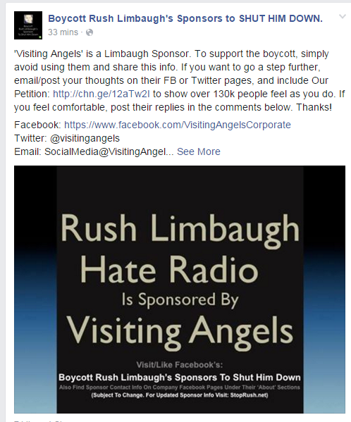 b140tweet's tweet photo. #VistingAngels is a long time sponsor of #misogyny, #hate, #Racism.. Several ways to contact them #STOPRUSH https://t.co/8omS4HpFpc