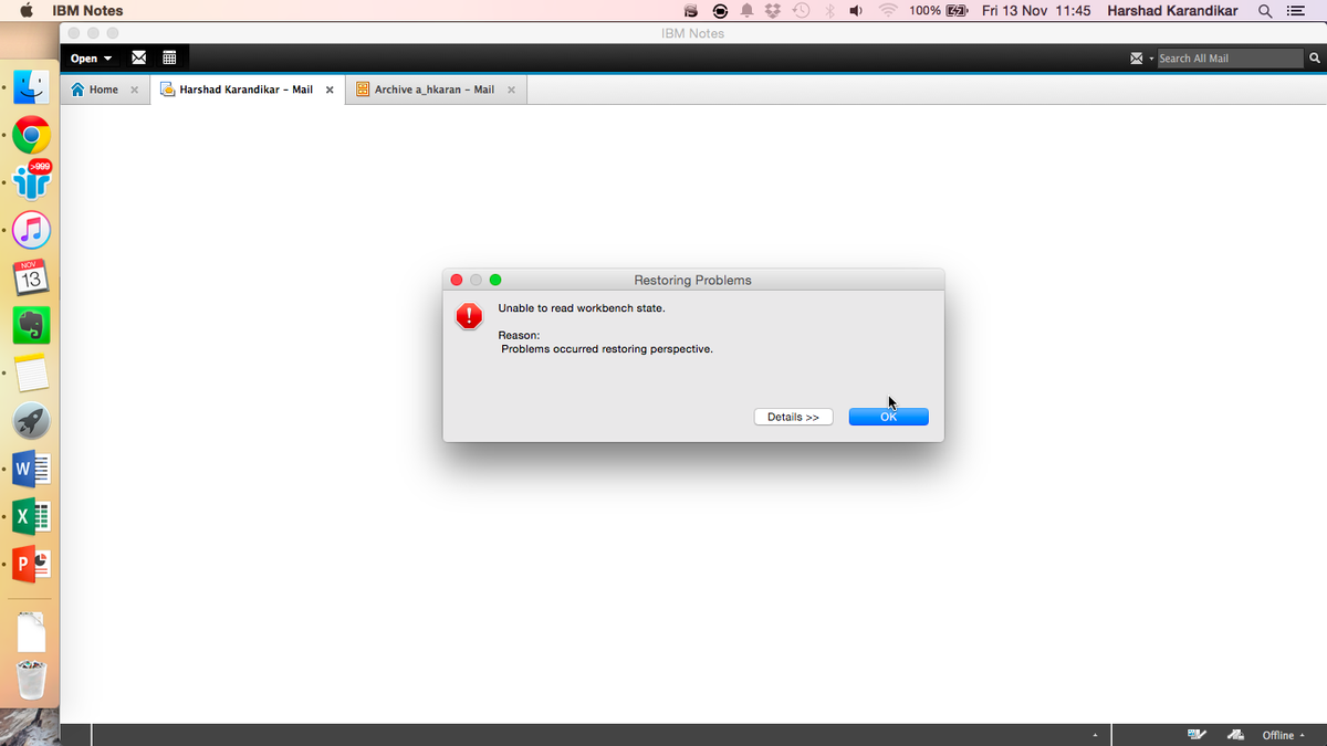 Geez, all I wanted to do was access my work mail <a href="/IBM/">IBM</a>. Never thought I'd miss <a href="/Microsoft/">Microsoft</a> &amp; <a href="/Outlook/">Microsoft Outlook</a> :D