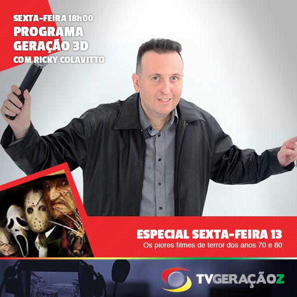 Nesta sexta-feira 13, Ricky Colavitto faz uma homenagem aos filmes de terror dos anos 70 e 80! Às 18h, na TVGZ!