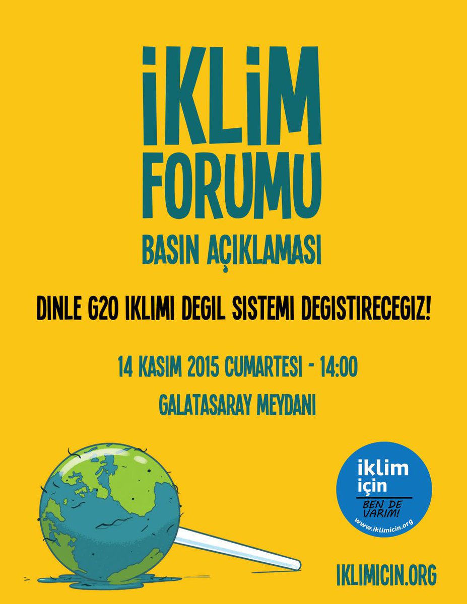 iklim_icin's tweet photo. Yarın saat 14:00'te #İklimİçin basın açıklaması okunacak. 
#DünyanınGözüÜzerinizde https://t.co/eECU8CBYAI