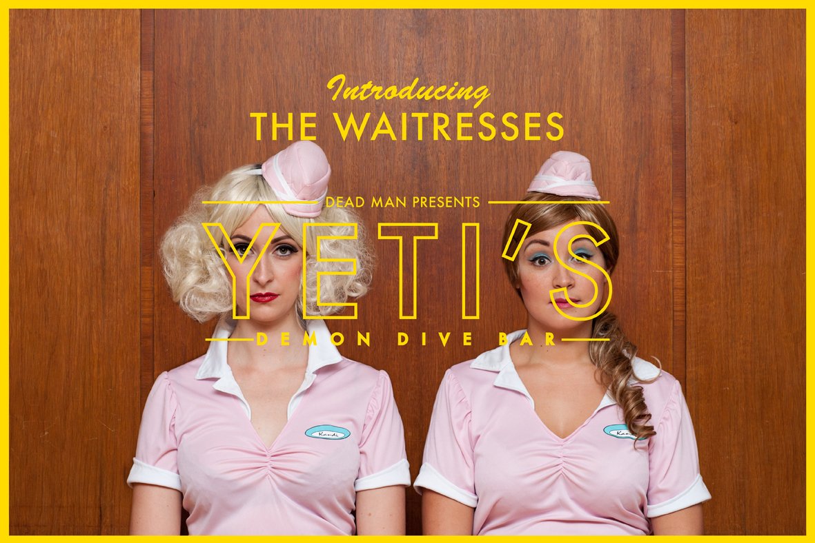 YetisComedy's tweet photo. Introducing The Waitresses. #theWaitresses #yetiscomedy #yeti #divebar #sohotheatre #demondivebar https://t.co/oo0tfkzDCw