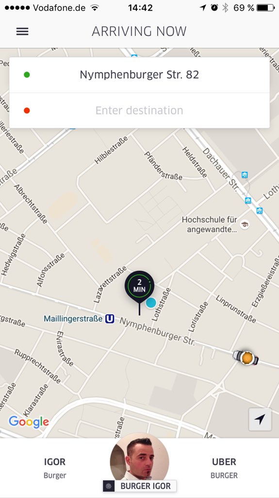 georgwtf's tweet photo. Crazy! I caught one of the #uberburger @Uber_Ger @foodora_hq https://t.co/PLZ1Fyu5nO