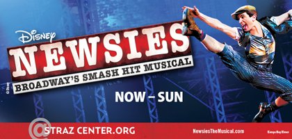 StrazCenter's tweet image. Are you coming to see @Newsies this weekend?! RT for your chance to win some Newsies swag! #newsiesontour