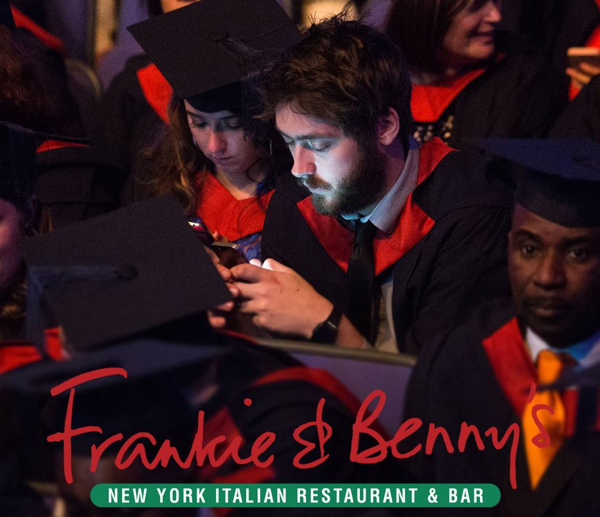 UEL_News's tweet photo. Win Β£50 at @frankienbennys by tweeting in your #UELSelfie, tag Frankies and who you'd take with you!
#UELGrad2015 https://t.co/rj9X8JLnfm