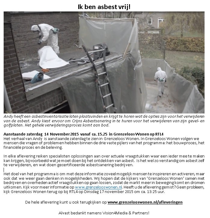 GrenzeloosWonen's tweet photo. Nederland moet in 2024 asbest vrij zijn van de @Rijksoverheid Wil je hier ook mee over weten? https://t.co/JySzJalpRE