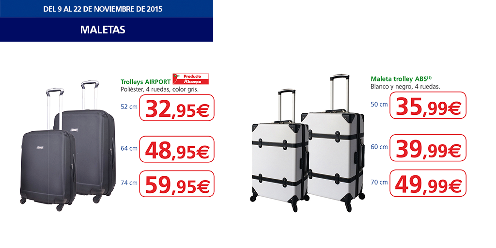 Alcampo on dónde te irías de viaje estas maletas? https://t.co/A8OUa8mCR3" /