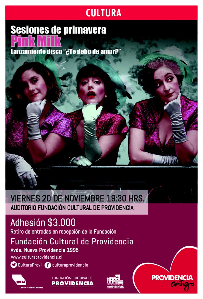 eloelviralopez's tweet photo. Viernes 20 19:30 @LasPinkMilk @CulturaProvi en sesiones de primavera #tedebodeamar? @elisazulue @MarianaLaActriz https://t.co/Om5cFfXzqw