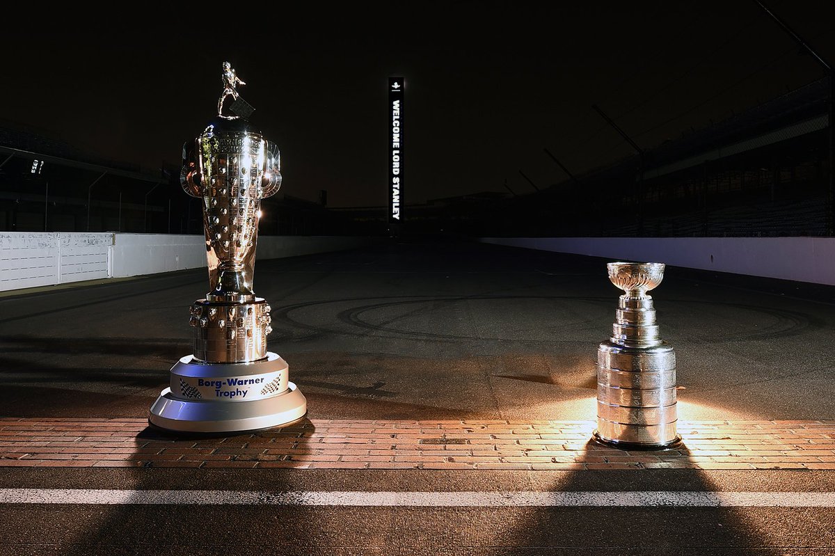 IMS's tweet photo. ICYMI: History was made last night on the Yard of Bricks! Lord Stanley, meet Borg-Warner. https://t.co/oatyUhUr9j