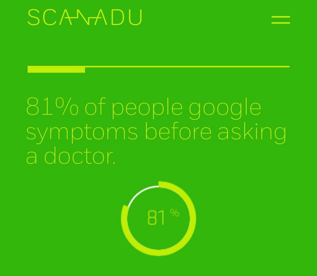 A recent poll by <a href="/scanadu/">scanadu</a> found that 81% of people <a href="/Google/">Google</a> symptoms before asking a doctor... do you ? #IBMWatson