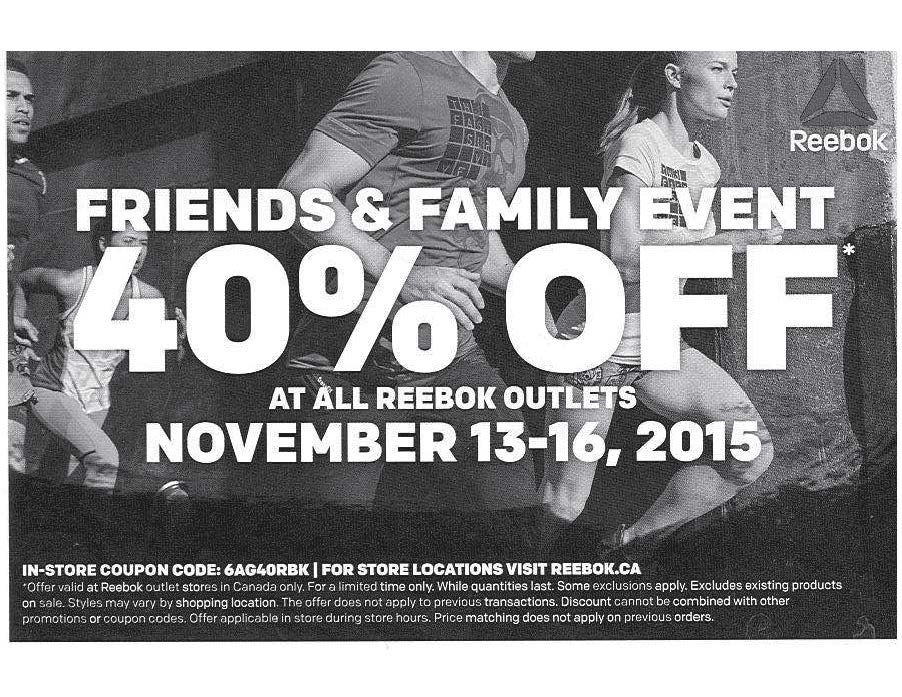 reebok canada friends family sale 2015