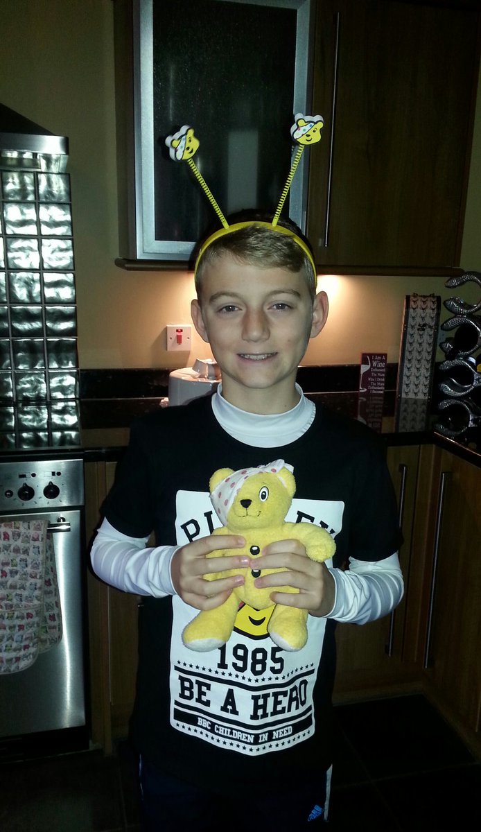 5 mins in and im bubbling already #MyWeeHero #VeryLucky #ChildrenInNeed