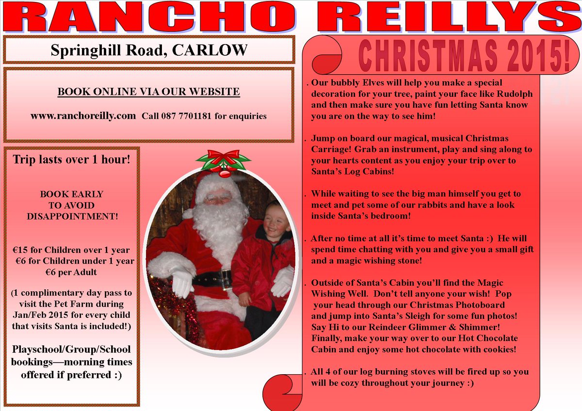 RanchoReillys's tweet photo. Santa arrives in Ranchos in 3 1/2 weeks!  Book online https://t.co/85qA7FyrTV #christmas2015 https://t.co/GDcWNlRyrO
