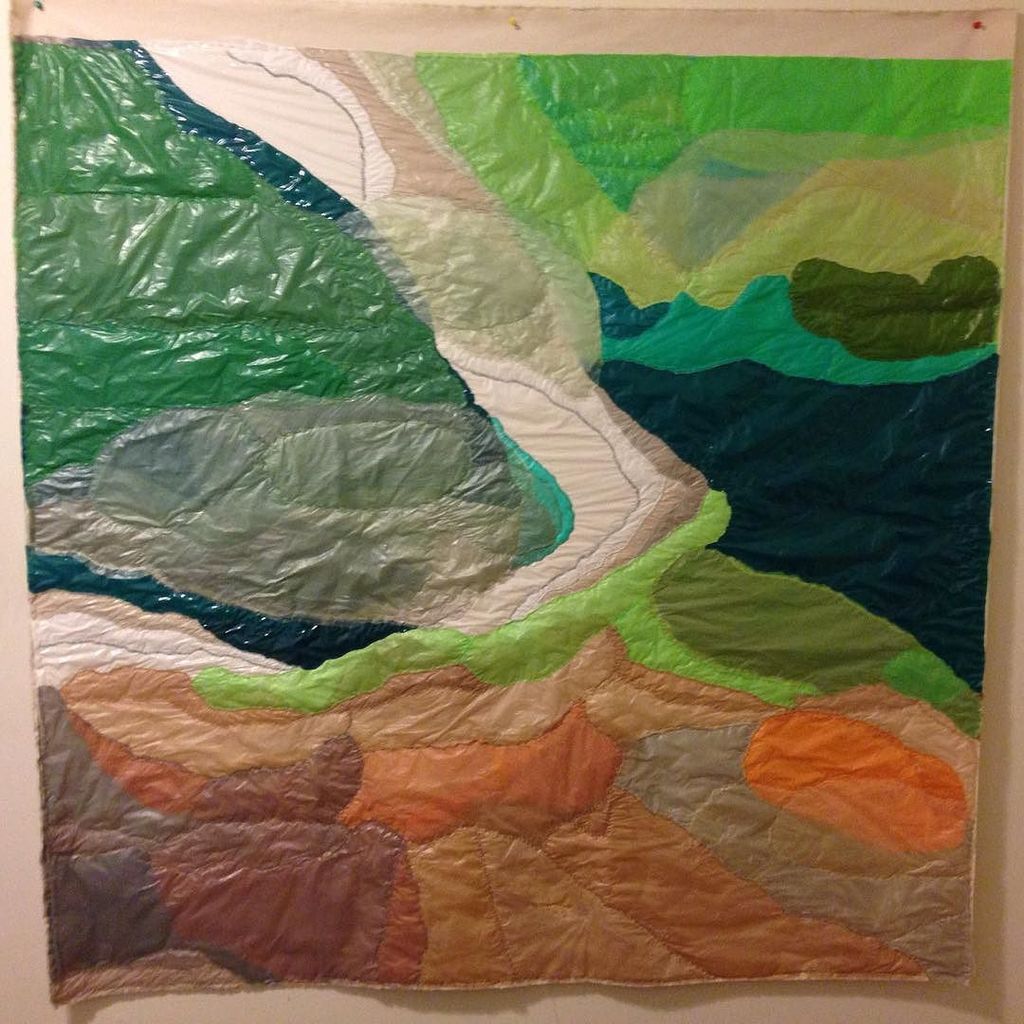 karenllowry's tweet photo. Yesterday's studio progress, "White Road Close Up" #abstract #landscape #recycle #plasticb… https://t.co/5I3HkKvID1 https://t.co/W5XBZzH9G8