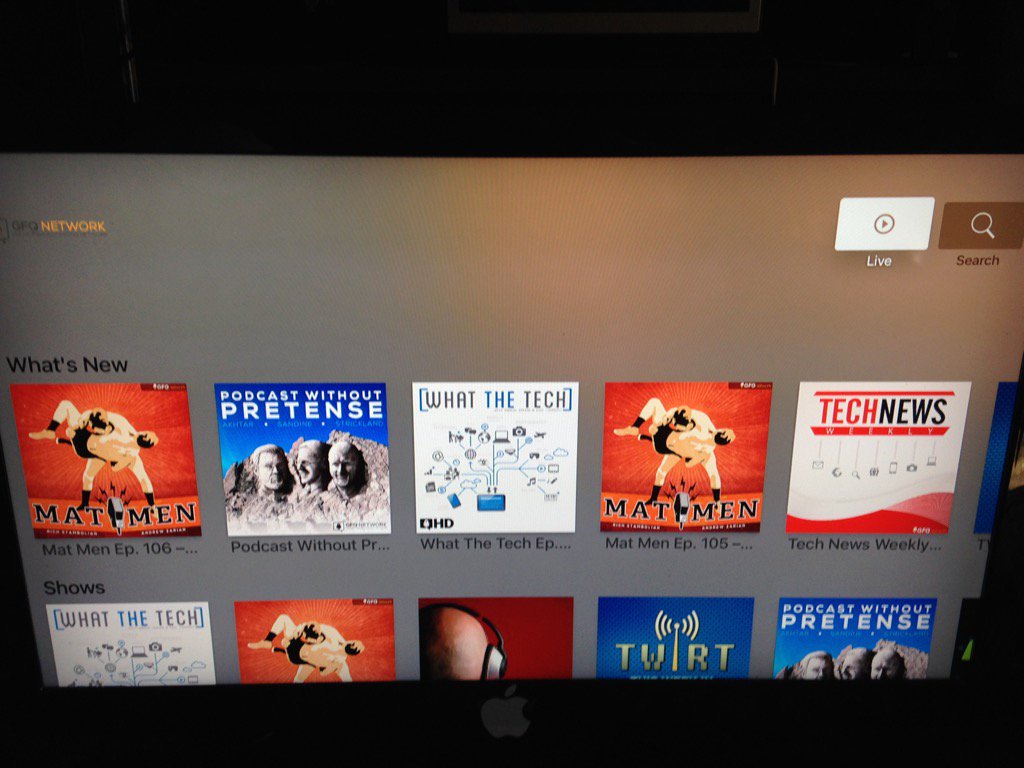 jpthomas58's tweet photo. @AndrewZarian screen shot of gfq app on apple tv https://t.co/0QRIFQngO5