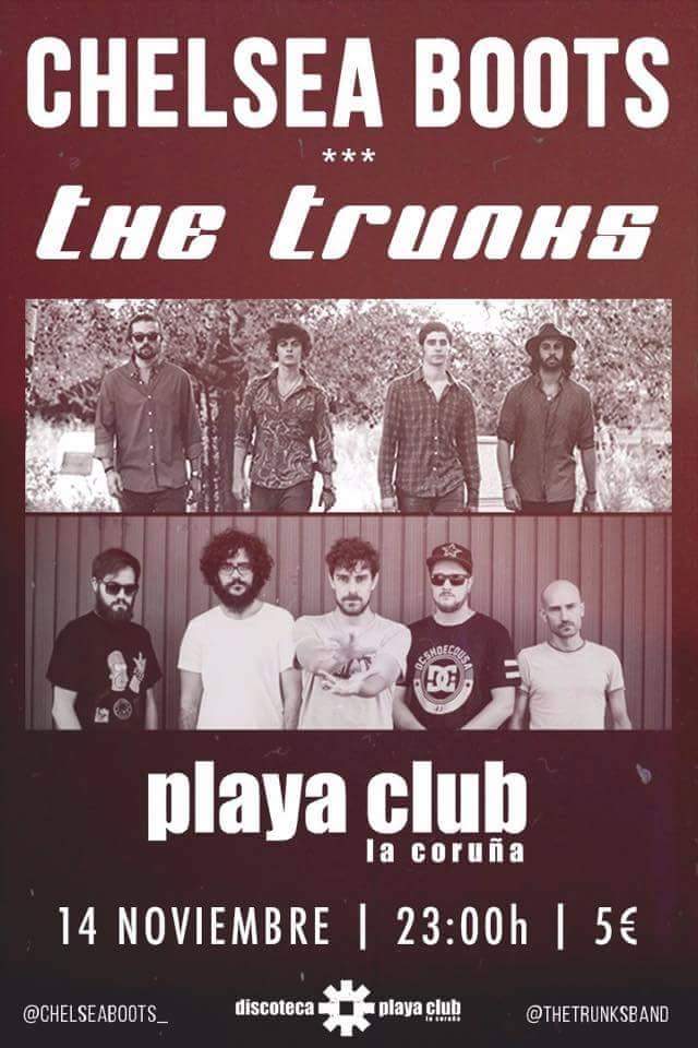 🎸🎸 Hoy #sábado <a href="/playaclubcoruna/">Playa Club Coruña</a> #coruña <a href="/chelseaboots_/">Chelsea Boots</a> <a href="/TheTrunksband/">BRÏZA</a>👉ow.ly/UCb17 #ConciertosEnCoruña