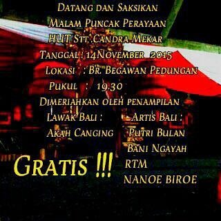 Setelah karangasem saya jg akan hadir disini besok...